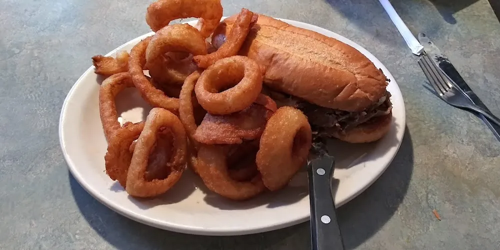 Philadelphia Cheese Steak Sandwich How Large of Our Onion Rings